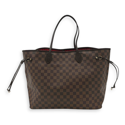 Louis Vuitton Neverfull Tote Bag Damier Ebene in Coated Canvas, Gold hardware_2