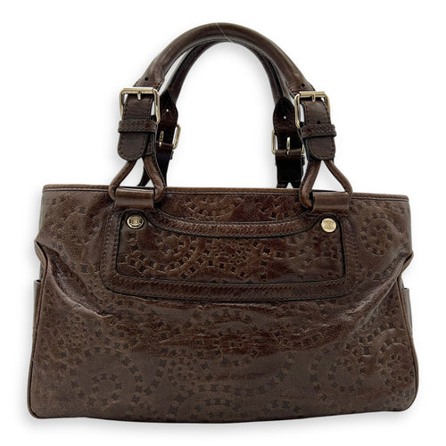 Celine Boogie Top Handle Bag Brown in Calfskin, Gold hardware_2