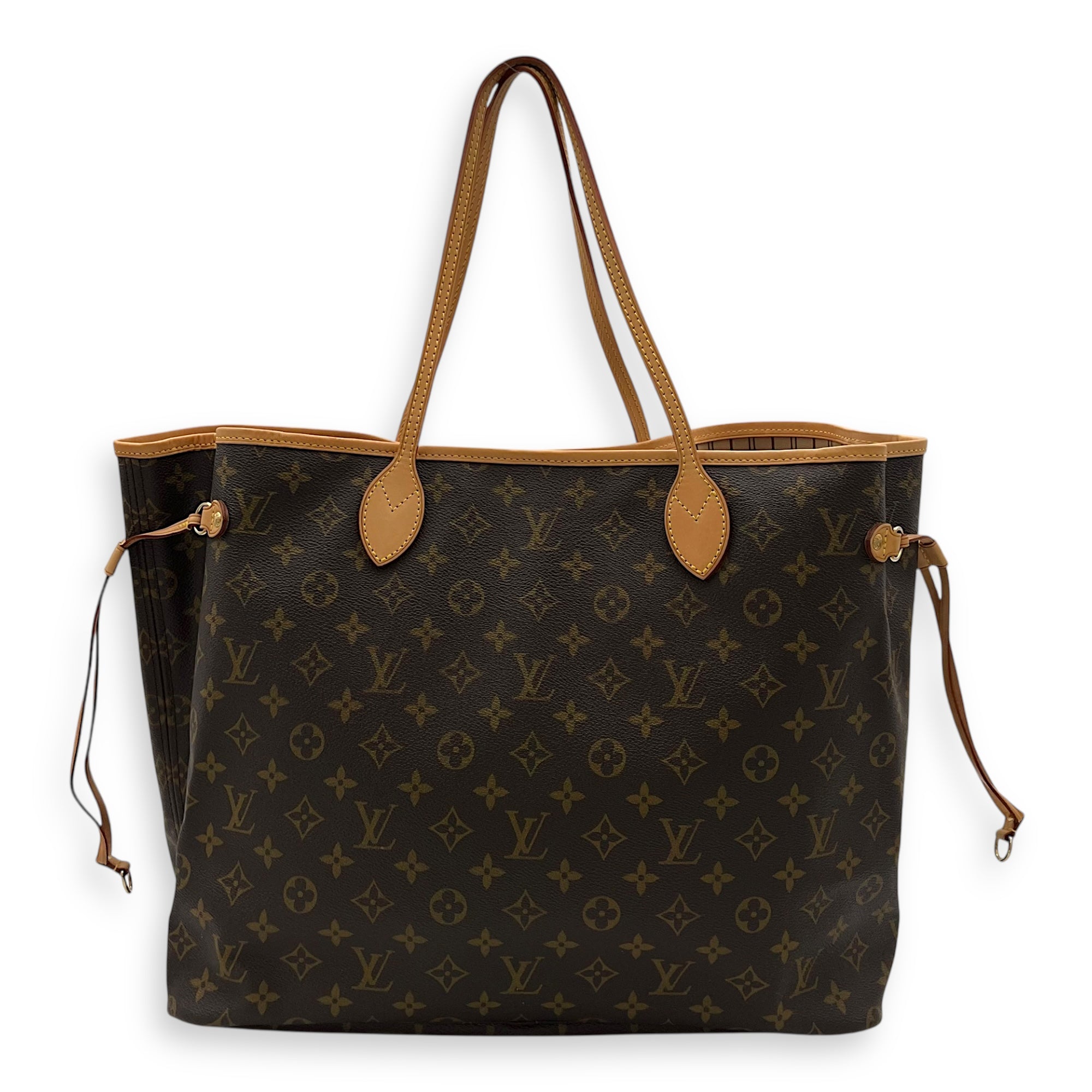 Louis Vuitton Neverfull Tote Bag GM Brown in Coated Canvas, Gold hardware_2