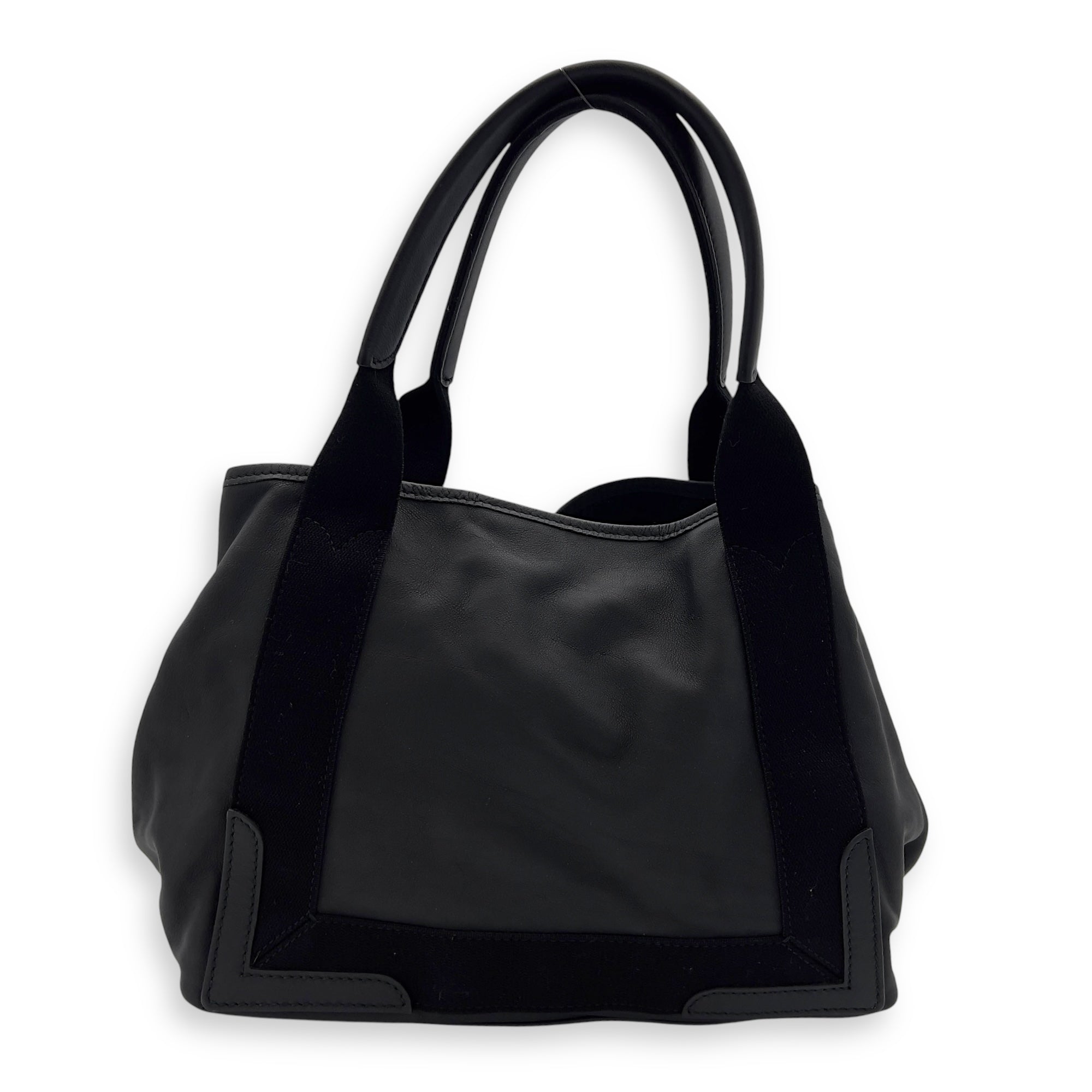 Balenciaga Cabas Tote Bag Black in Calfskin, Silver hardware_2