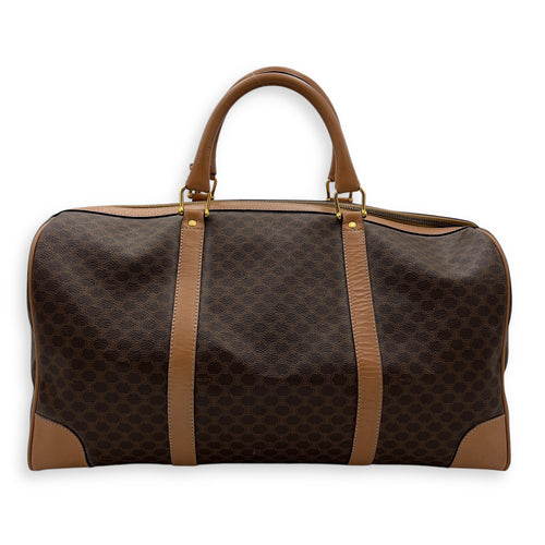 Celine Macadam Duffle Bag Brown in Coated Canvas, Gold hardware_2