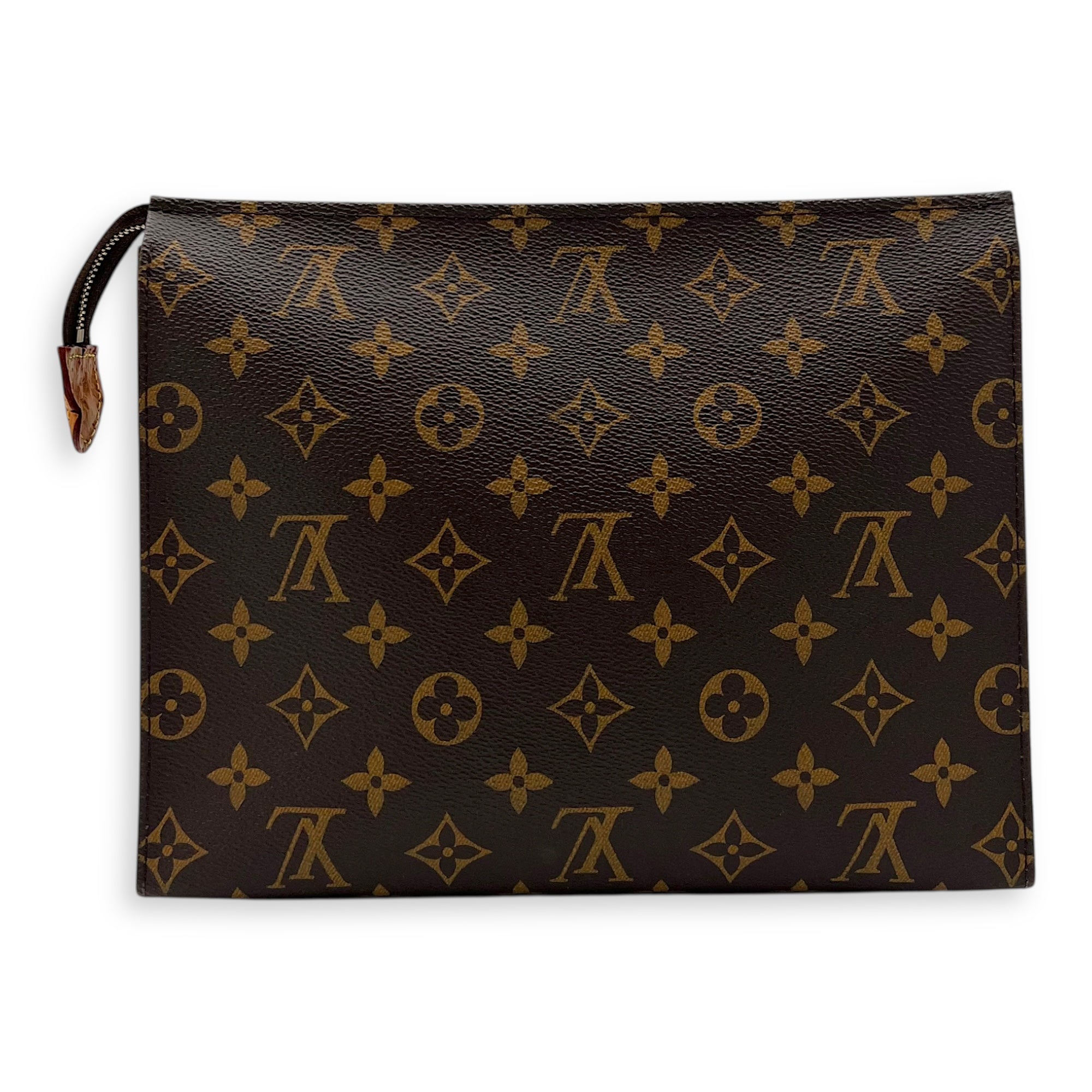 Louis Vuitton Pochette Toilette Brown Clutch in Coated Canvas, Gold hardware_2