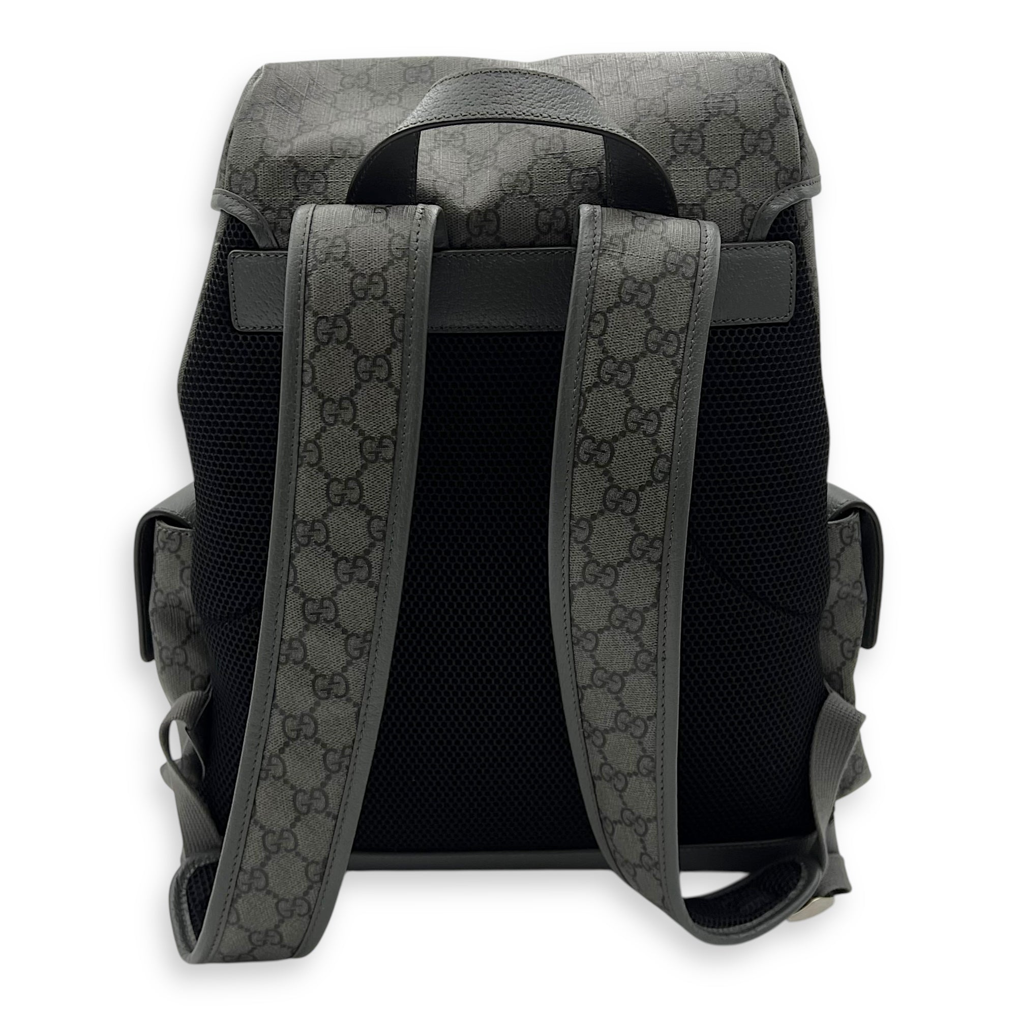 Gucci GG Backpack Grey in Coated Canvas, Gold hardware_2