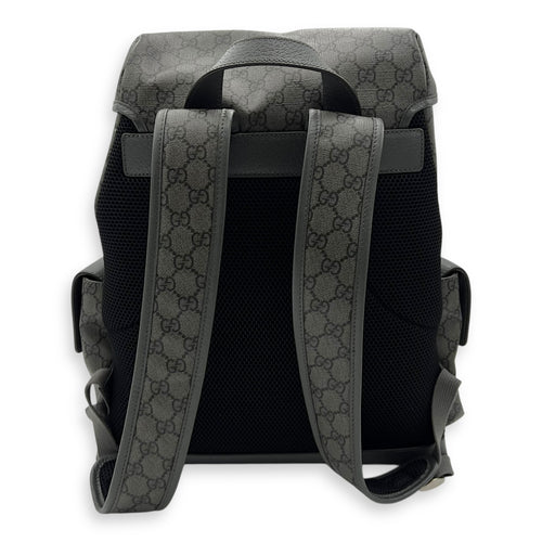 Gucci GG Backpack Grey in Coated Canvas, Gold hardware_2