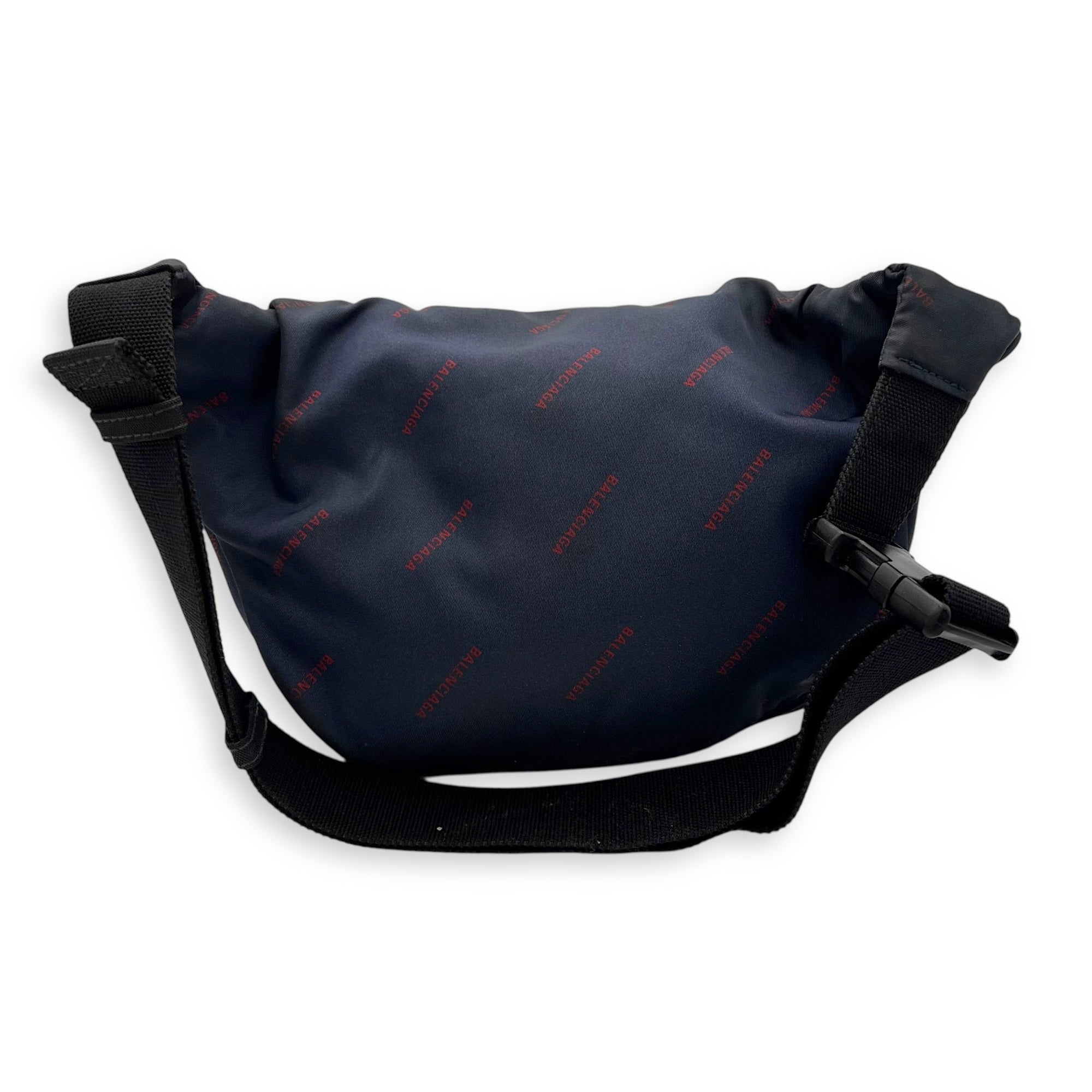 Balenciaga Logo Belt Bag Black in Nylon, Silver hardware_2
