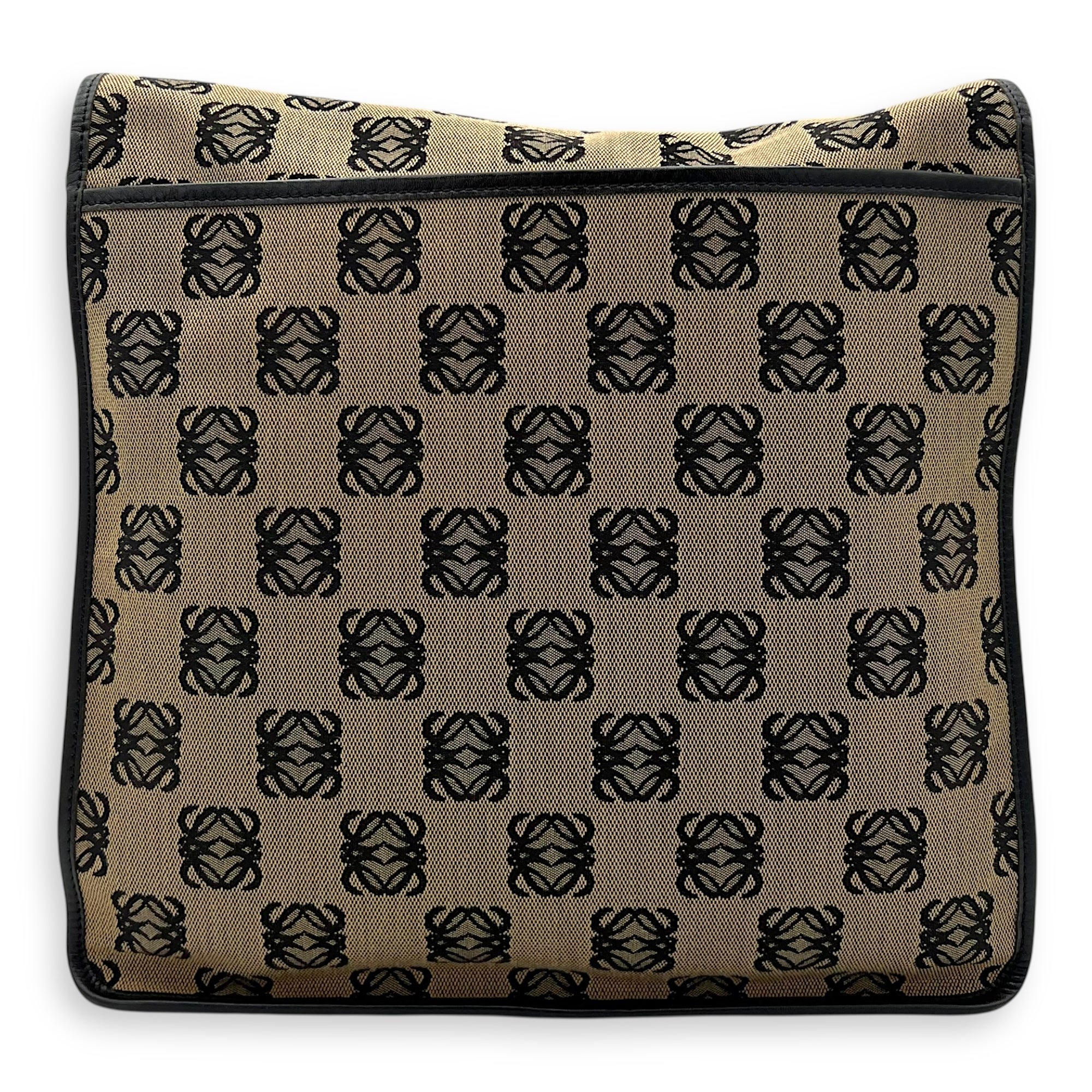 Loewe Anagram Crossbody Bag Brown in Jacquard, Silver hardware_2