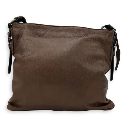 Prada Cervo Crossbody Bag Medium Brown in Calfskin, Silver hardware_2