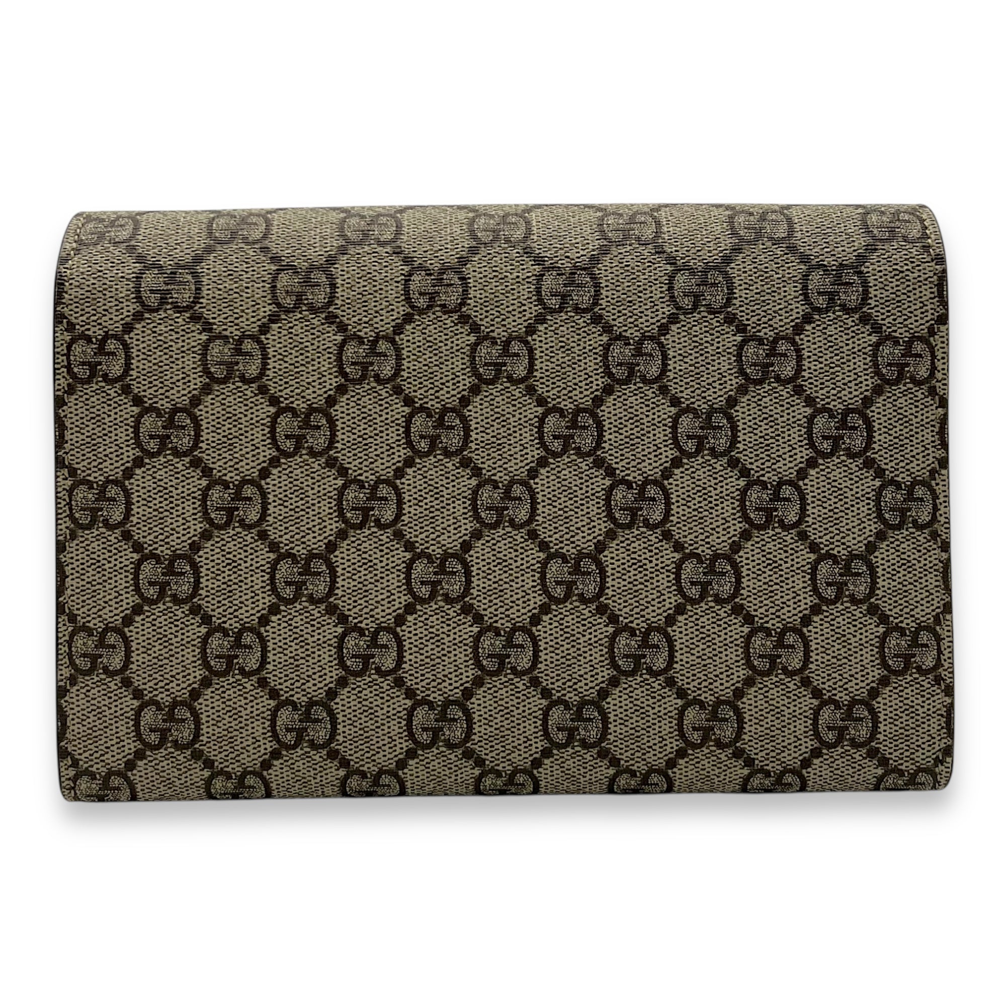 Gucci Dionysus Wallet On Chain Beige in Coated Canvas, Silver hardware_2