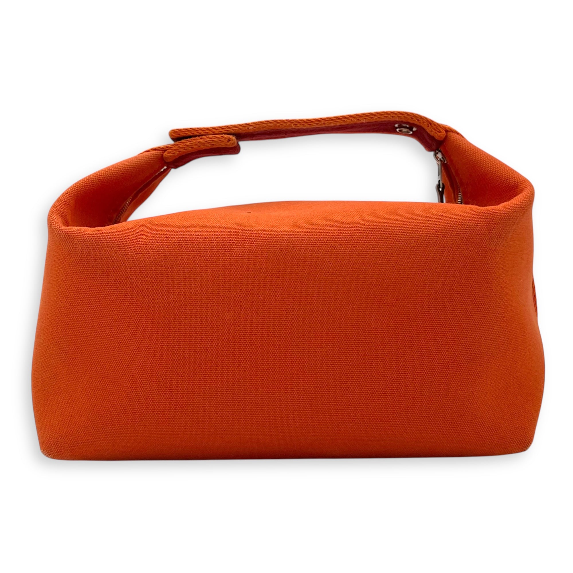 Hermès bride a brac GM Orange Pouch in Canvas, Silver hardware_2