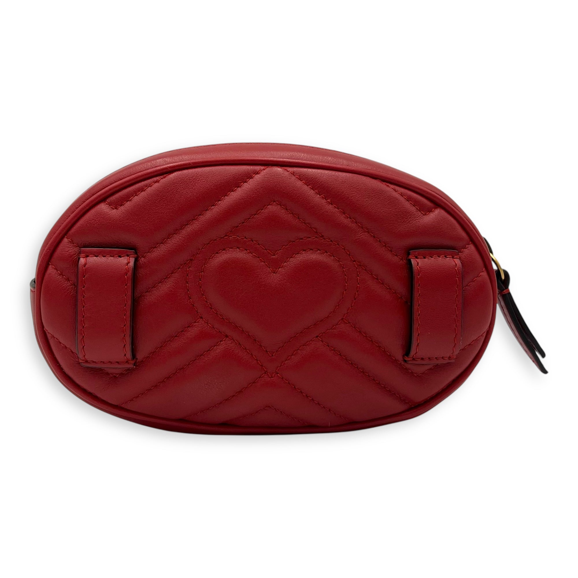 Gucci GG Marmont Belt Bag Red in Calfskin, Gold hardware_2