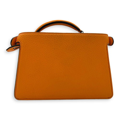Fendi Peekaboo Iseeu XCross Small Orange Crossbody Bag in Calfskin, Silver hardware_2