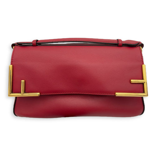 Fendi Double F Shoulder Bag Brown in Coated Canvas, Gold hardware_2