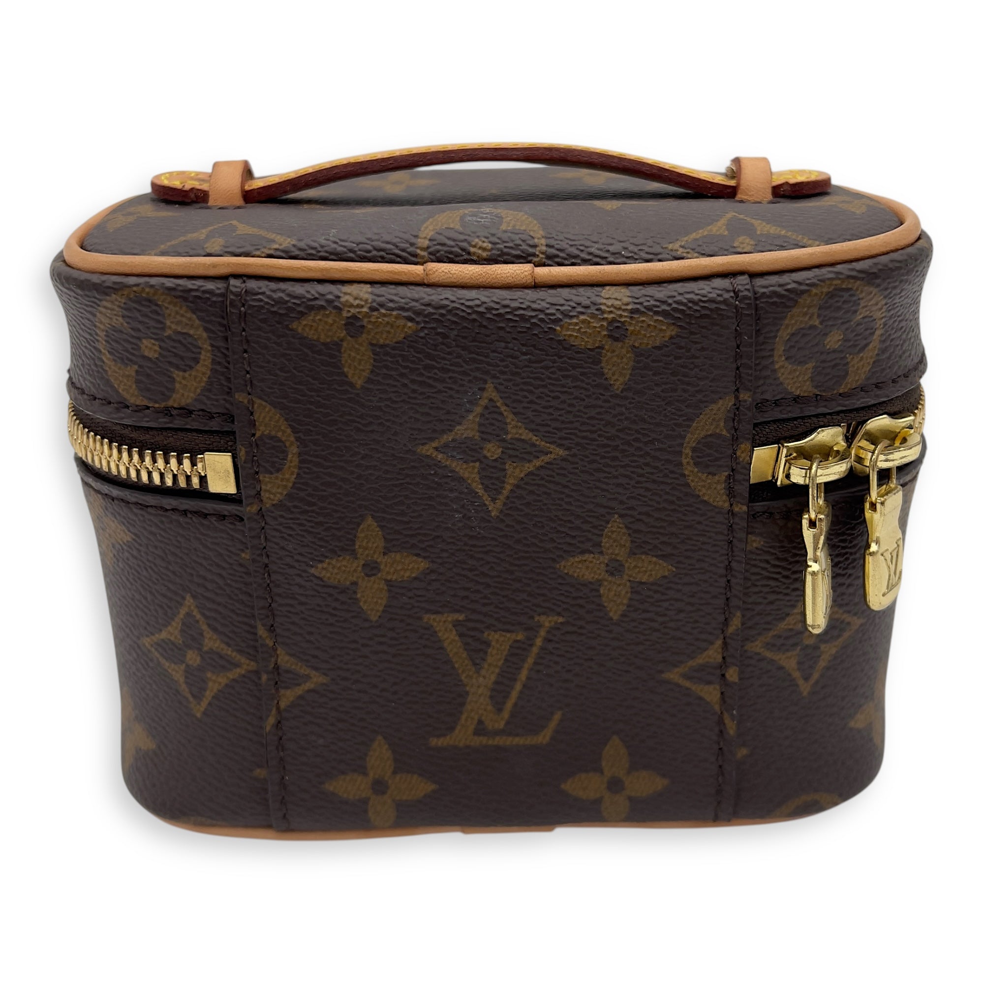 Louis Vuitton Nice Vanity Bag Nano Brown in Monogram Coated Canvas, Gold hardware_2
