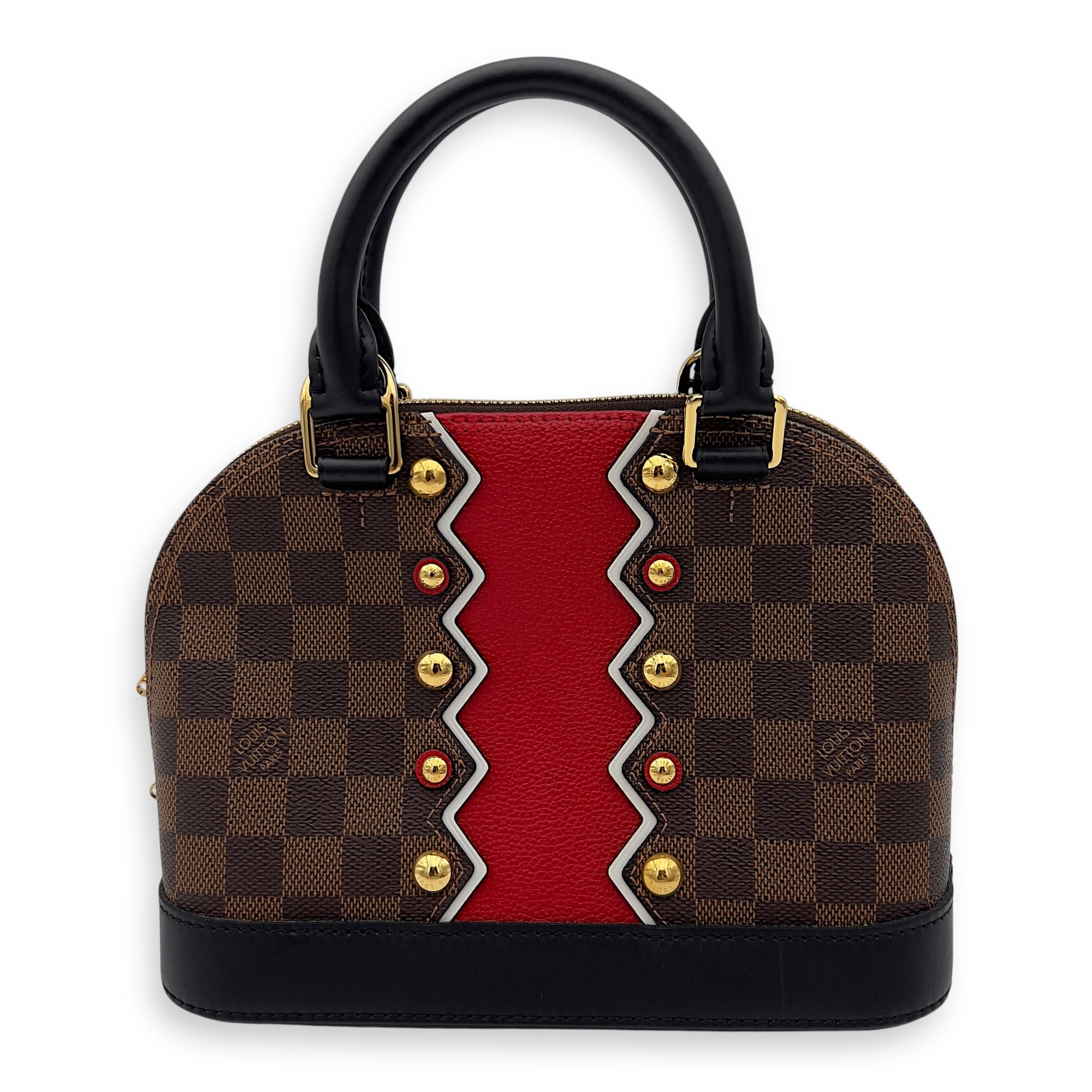 Louis Vuitton Karakoram Alma BB Damier Ebene Top Handle Bag in Coated Canvas, Gold hardware_2