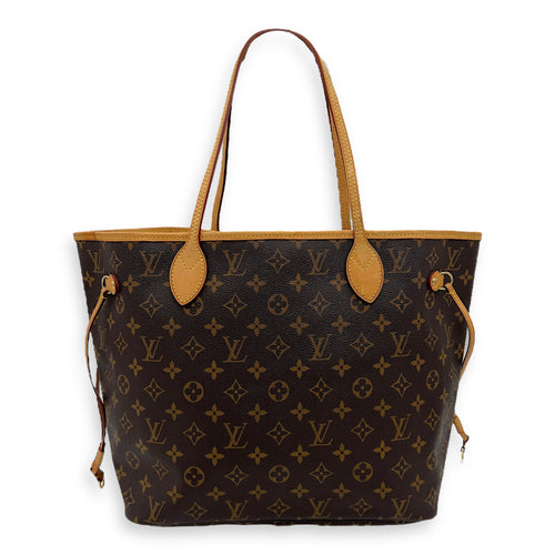 Louis Vuitton Neverfull Tote Bag MM Brown in Monogram Coated Canvas, Gold hardware_2