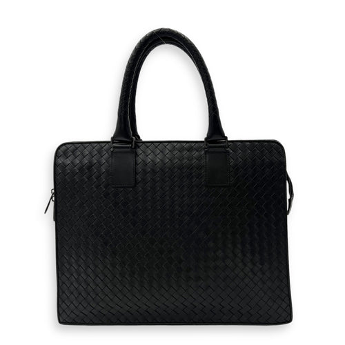 Bottega Veneta Vintage Top Handle Bag Black in Calfskin, Ruthenium hardware_2