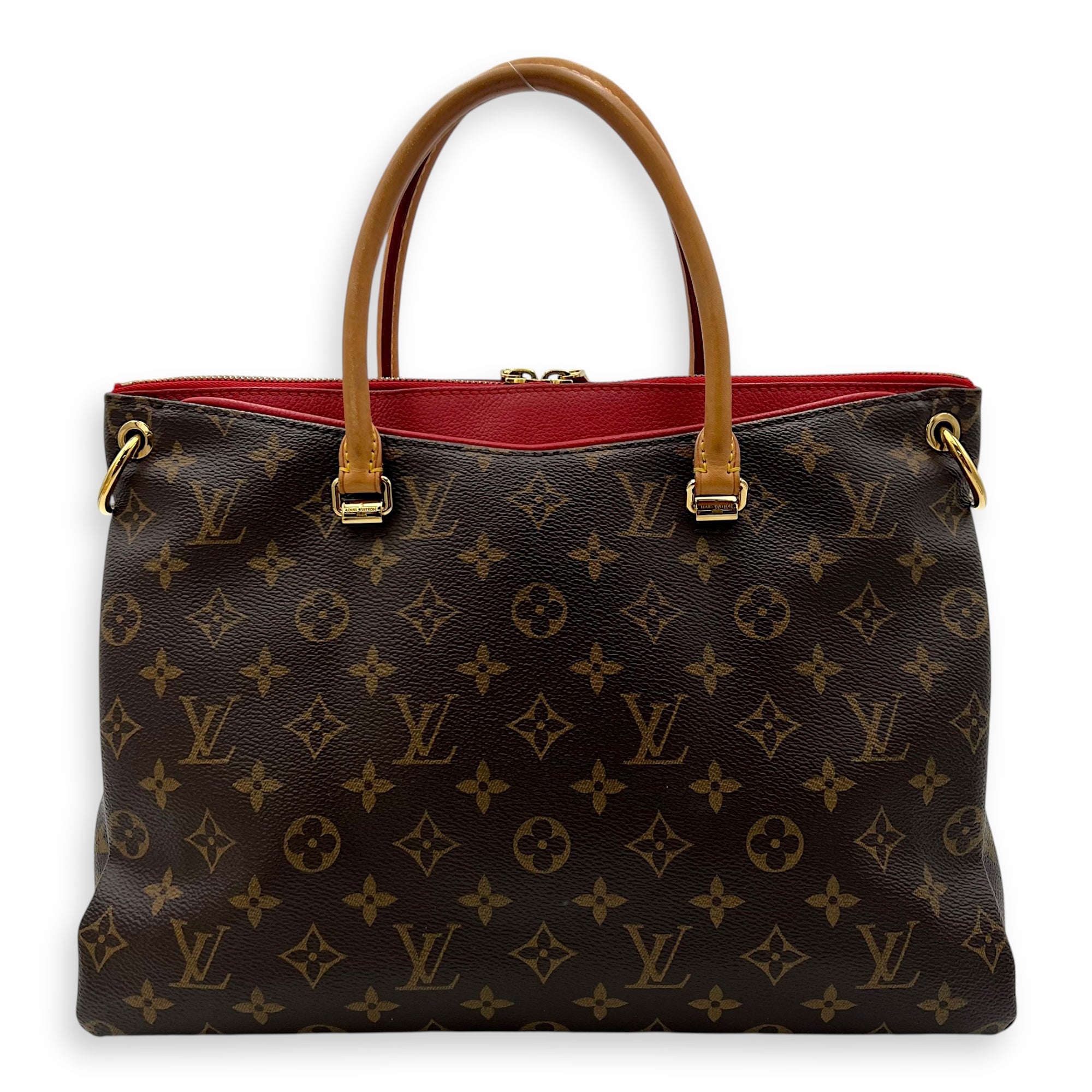 Louis Vuitton Pallas Top Handle Bag Brown in Monogram Coated Canvas, Gold hardware_2