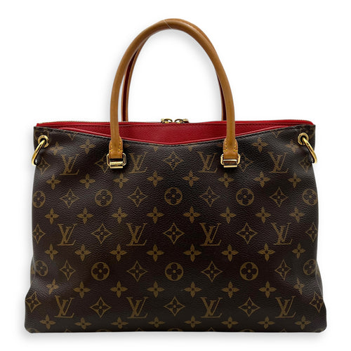 Louis Vuitton Pallas Top Handle Bag Brown in Monogram Coated Canvas, Gold hardware_2