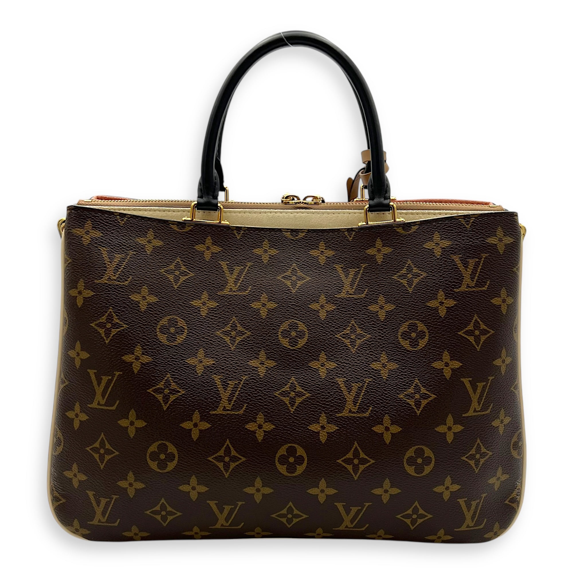 Louis Vuitton Millefeuille Top Handle Bag Brown in Monogram Coated Canvas, Gold hardware_2