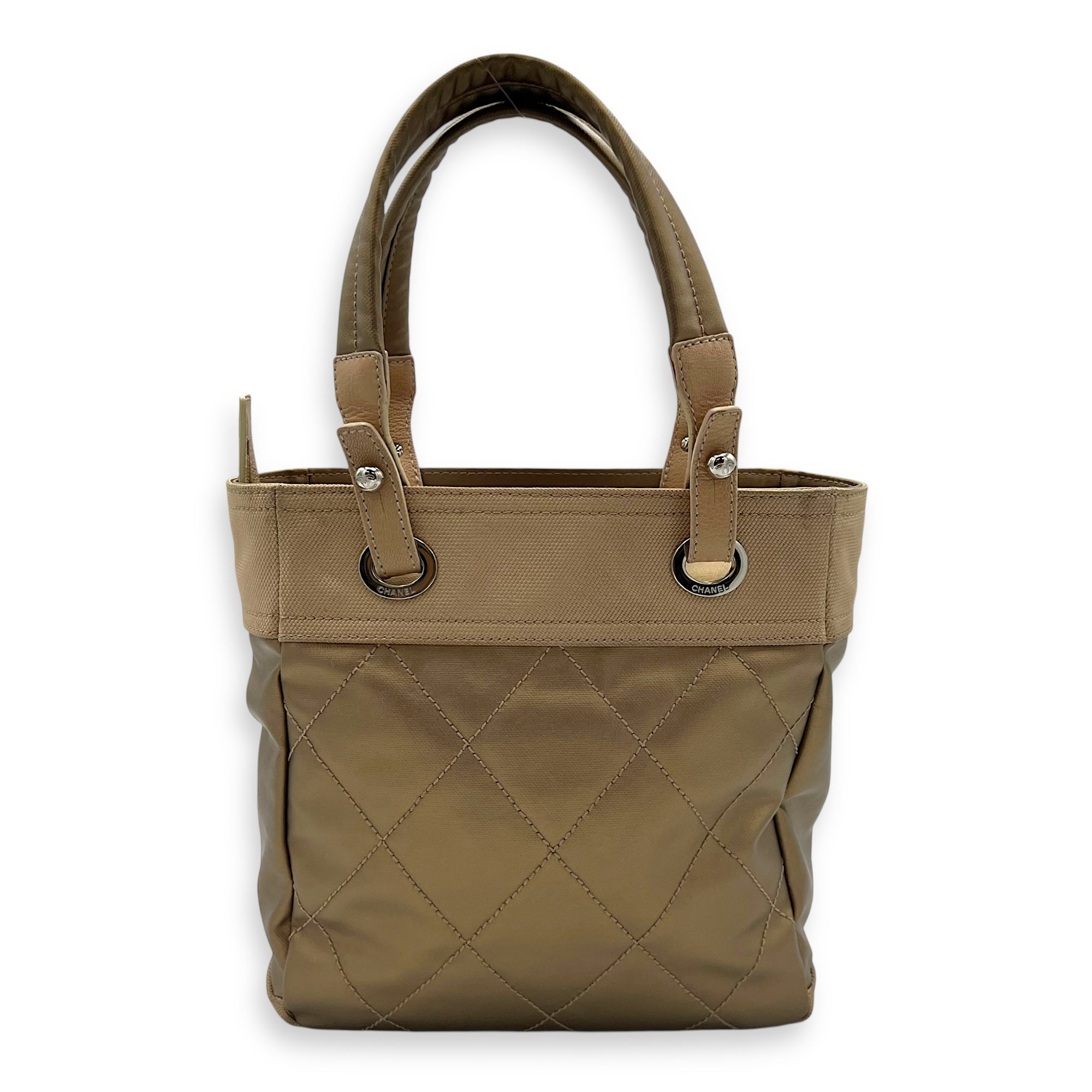 Chanel Biarritz Tote Bag Gold in Calfskin, Silver hardware_2