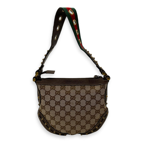 Gucci GG Top Handle Bag Brown in Canvas, Gold hardware_2