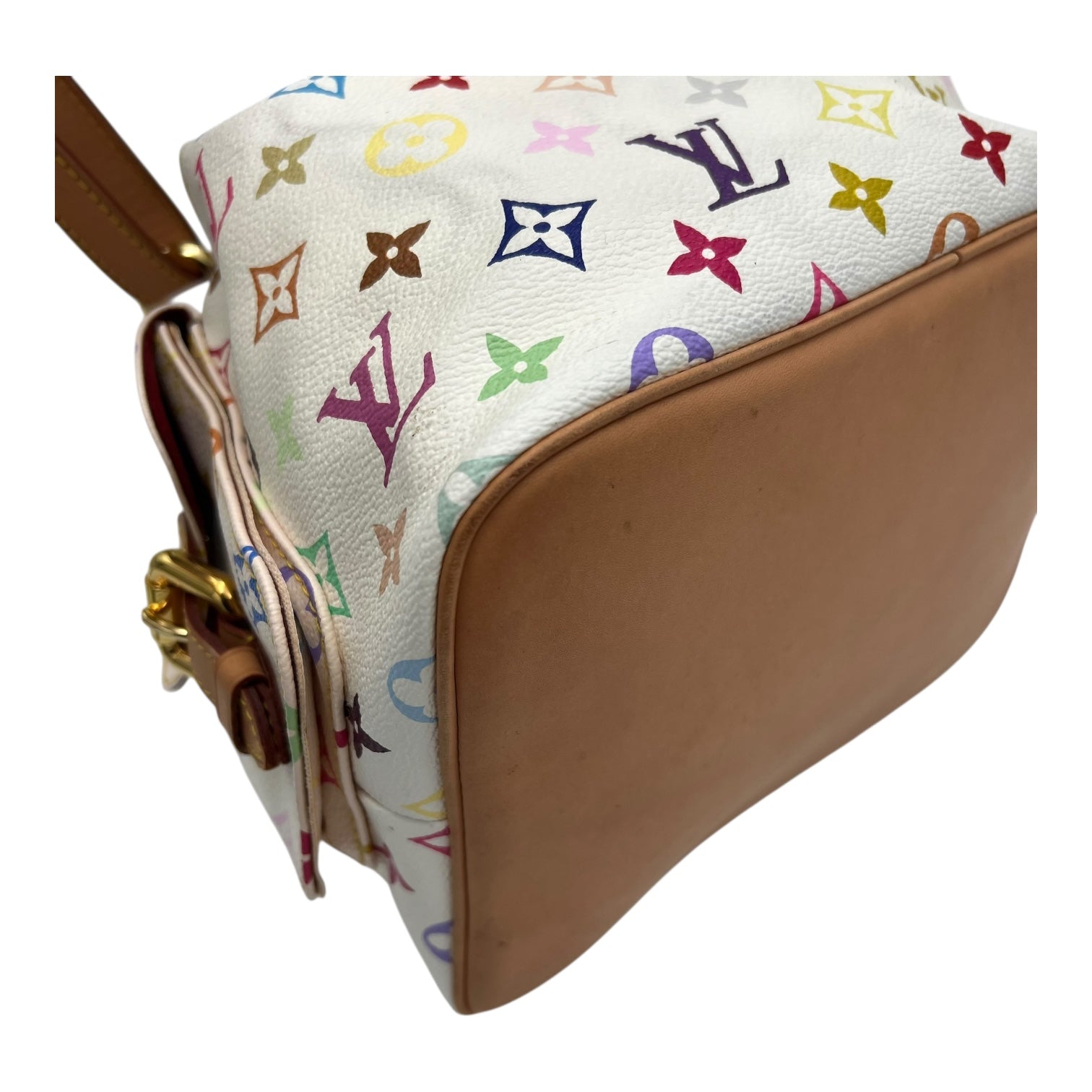 Louis Vuitton Noe Multicolor x Takashi Murakami Bucket Bag in Monogram Coated Canvas, Gold hardware_12