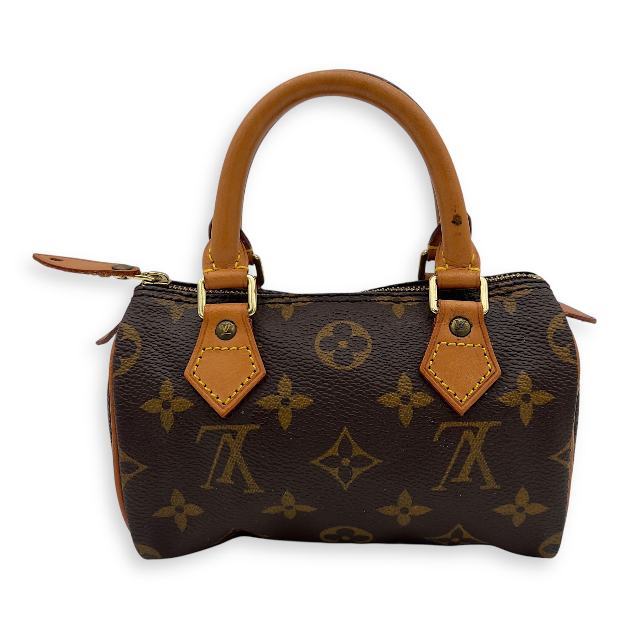 Louis Vuitton Speedy Top Handle Bag Nano Brown in Coated Canvas, Gold hardware_2