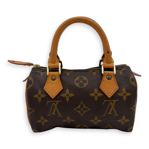 Louis Vuitton Speedy Top Handle Bag Nano Brown in Coated Canvas, Gold hardware_2