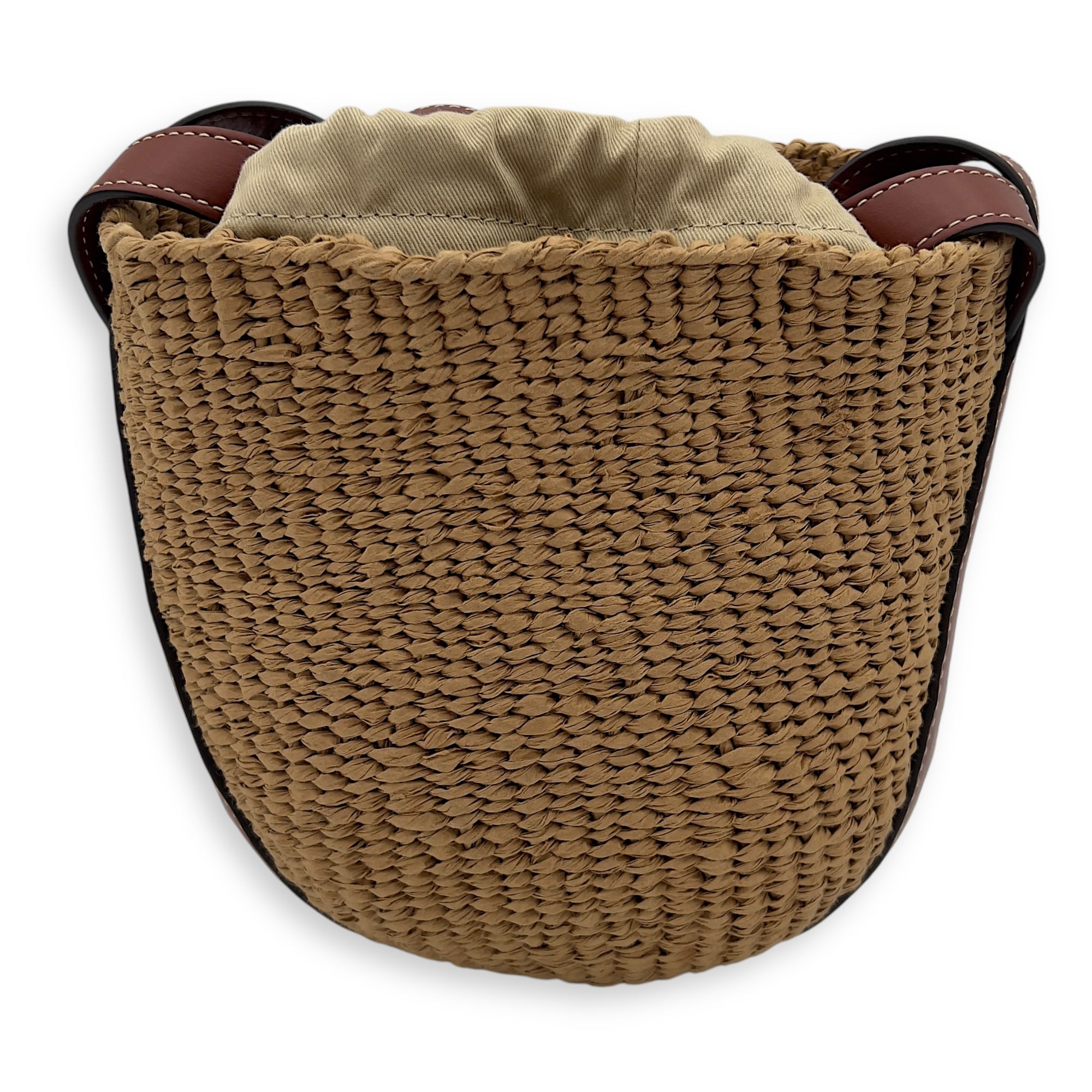 Chloé x Mifuko Crossbody Bag Brown in Raffia, Diamond hardware_2
