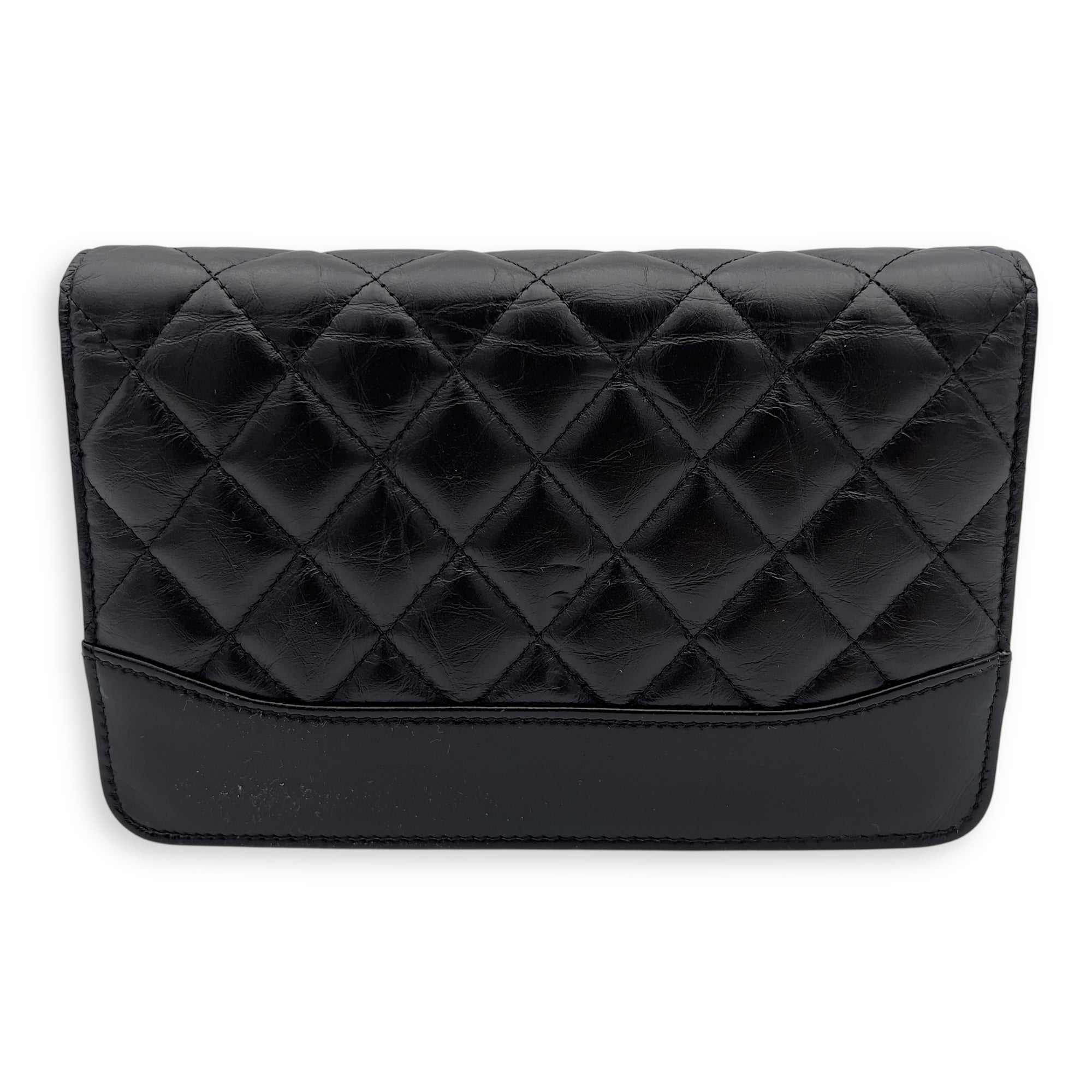 Chanel Gabrielle Wallet On Chain Black in Calfskin, Gold hardware_2