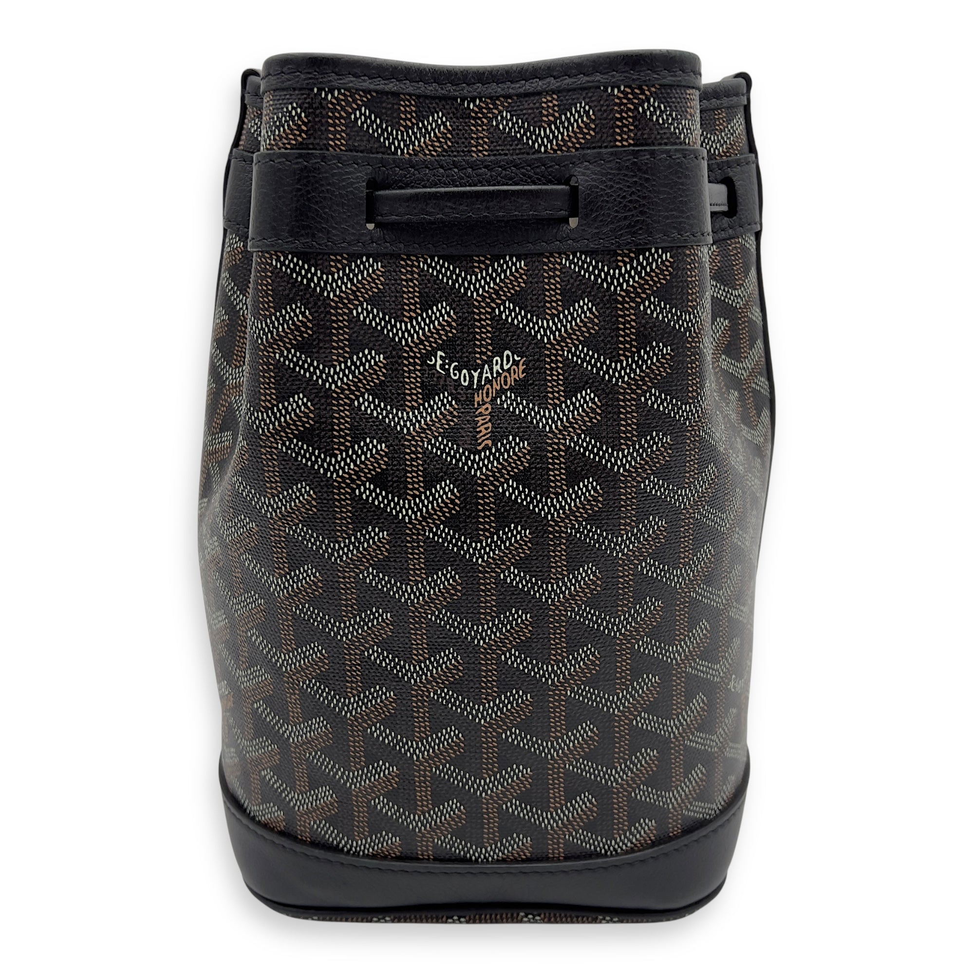 Goyard Flot Bucket Bag Black in Coated Canvas, Silver hardware_2