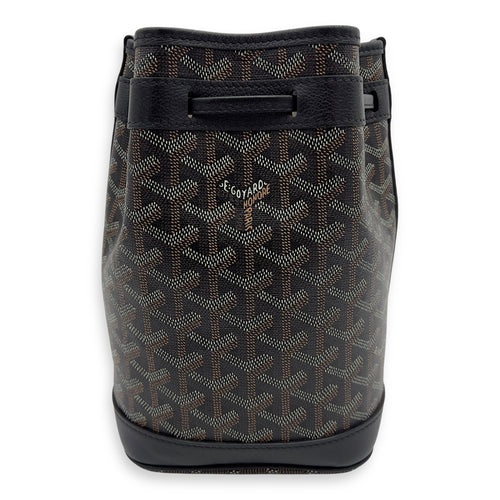 Goyard Flot Bucket Bag Black in Coated Canvas, Silver hardware_2
