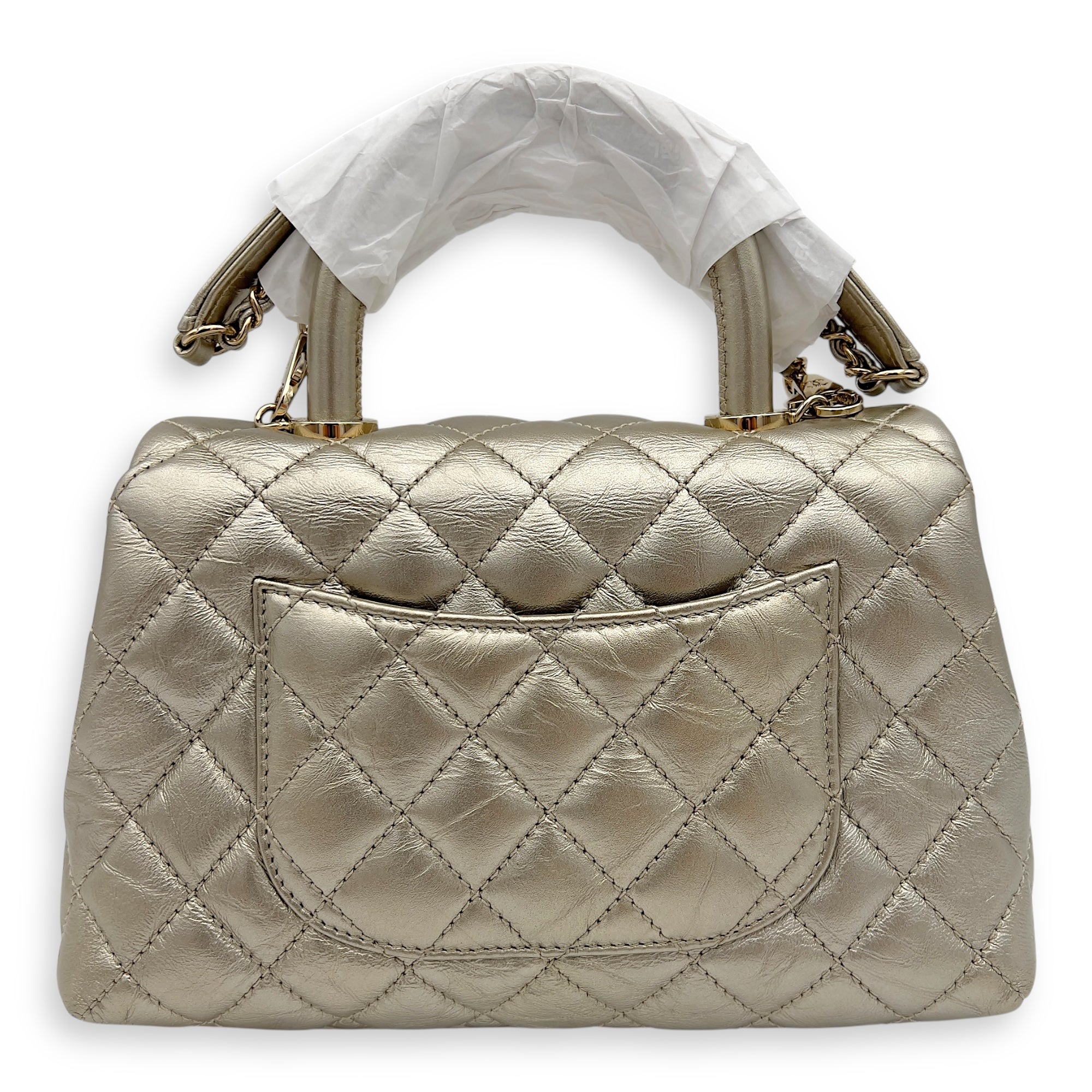 Chanel Coco Small Gold Top Handle Bag in Calfskin, Gold hardware_2