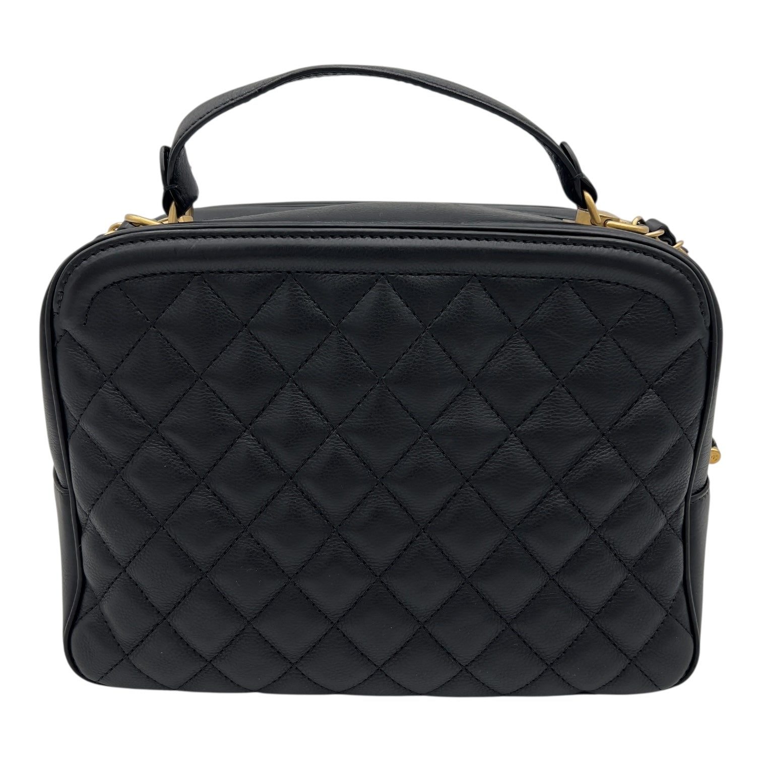 Chanel Vanity Top Handle Bag Black in Caviar Leather, Gold hardware_2