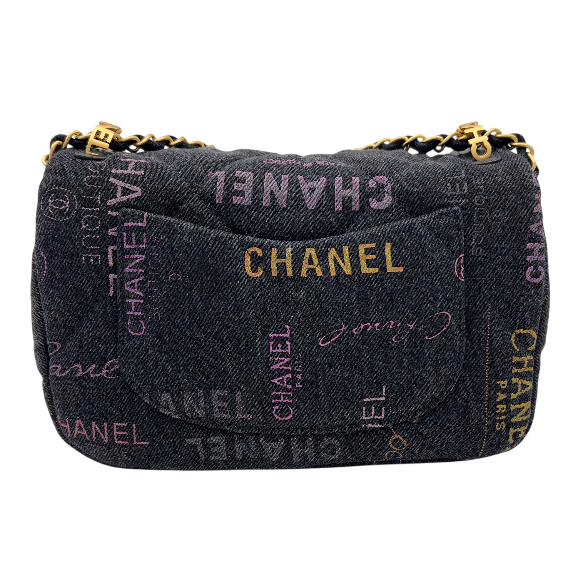 Chanel Mood Multi-colour Shoulder Bag in Denim, Gold hardware_2