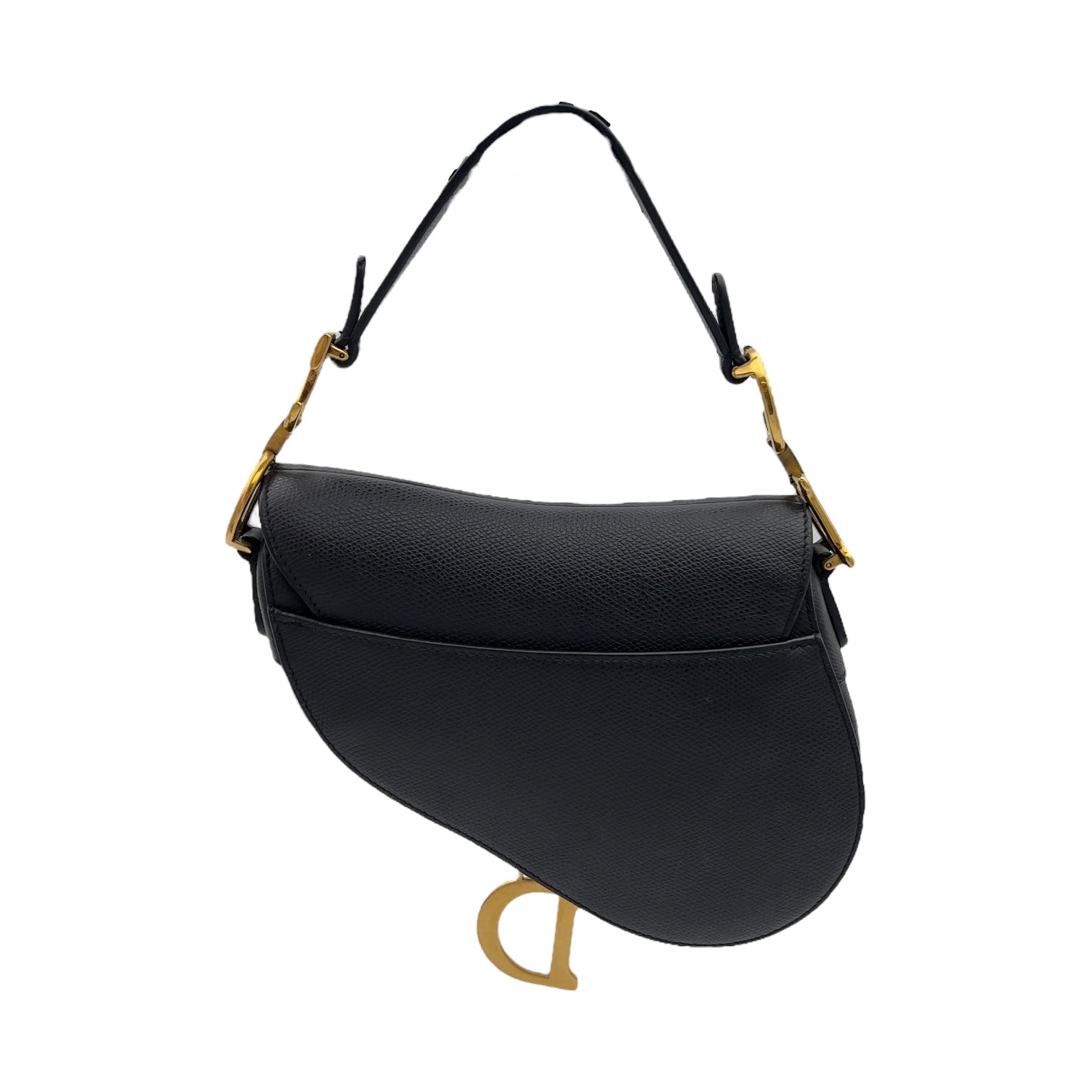Christian Dior Saddle with Strap Mini Black Crossbody Bag in Calfskin, Brushed Gold hardware_2