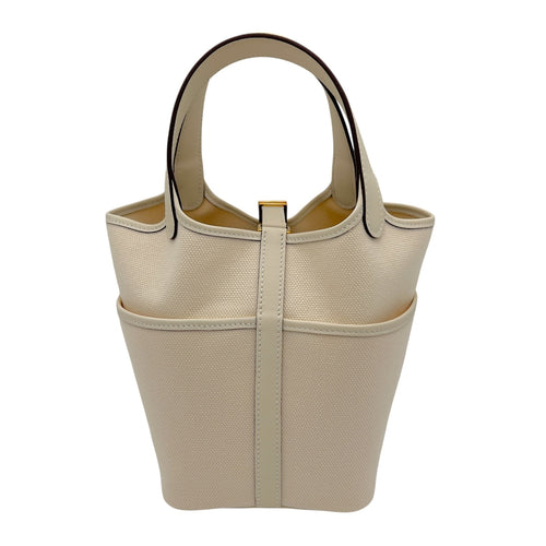 Hermès Picotin Cargo Ecru/Nata in Toile Goeland/Veau Swift, Gold hardware_2