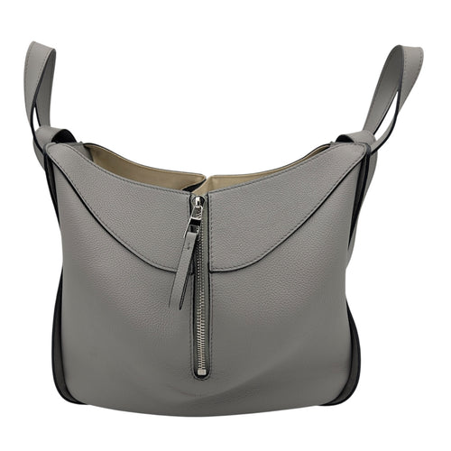 Loewe Hammock Small Grey Top Handle Bag in Calfskin, Silver hardware_2