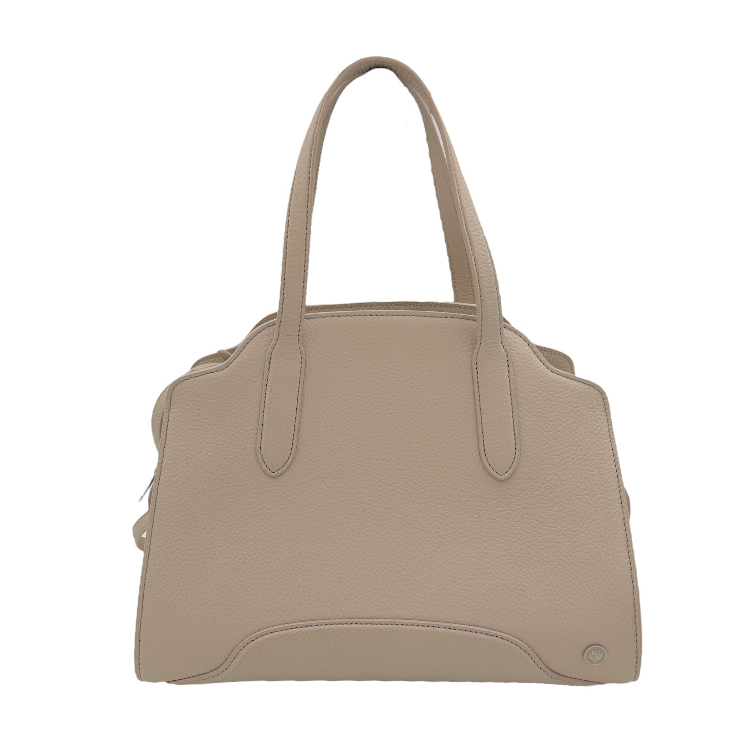 Loro Piana Sesia Top Handle Bag Ecru white in Calfskin, Silver hardware_2