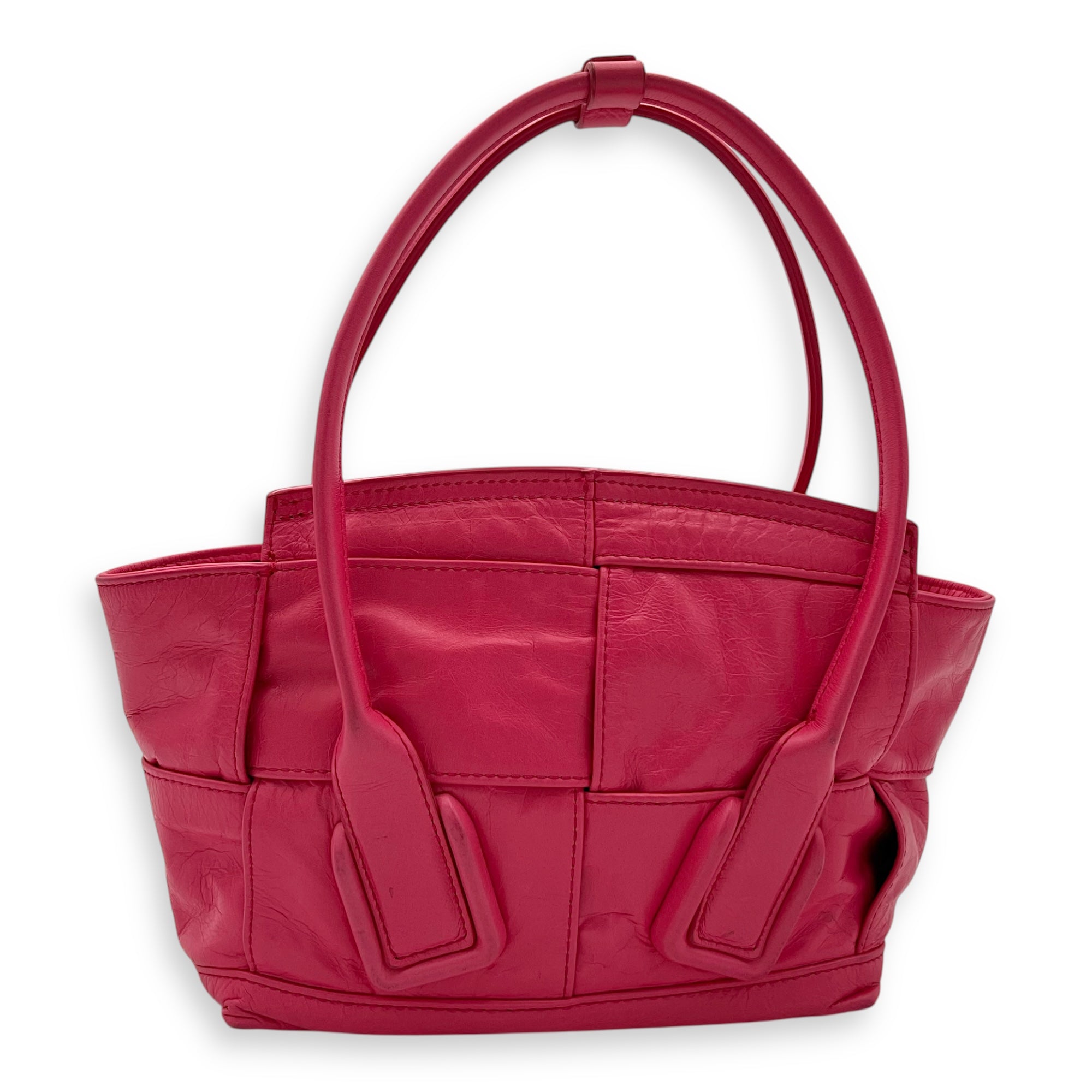 Bottega Veneta Arco Top Handle Bag Mini Pink in Calfskin_2