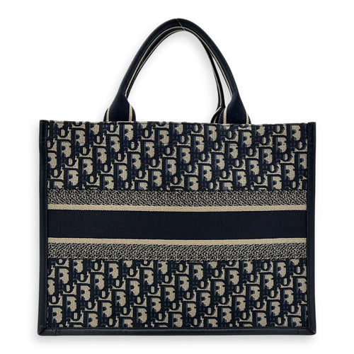 Christian Dior Book Tote Top Handle Bag Medium Blue in Canvas, Gold hardware_2