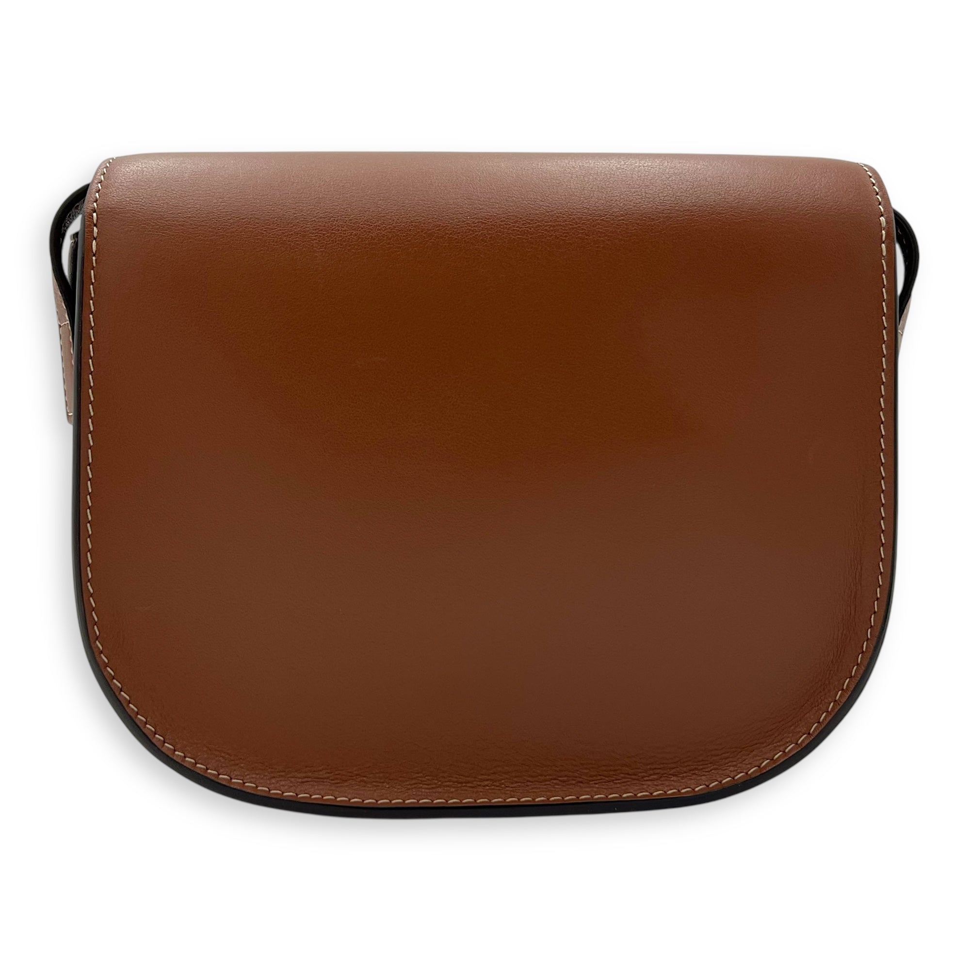 Celine Folco Crossbody Bag Brown in Calfskin, Gold hardware_2