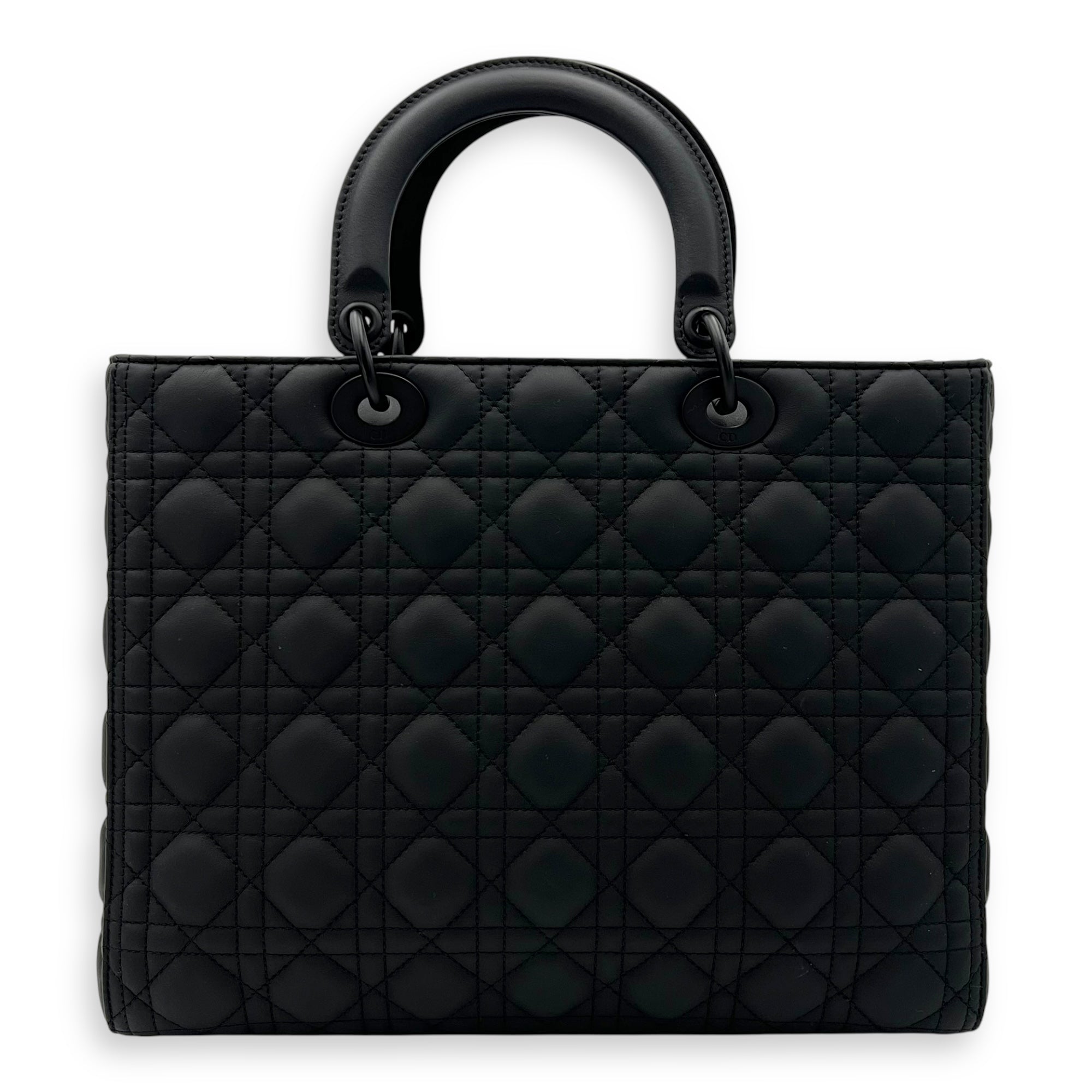 Christian Dior Lady Dior Top Handle Bag Large Ultramatte in Lambskin, Lacquered Metal hardware_2