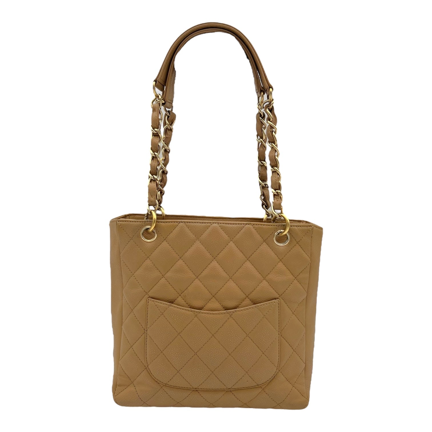 Chanel PST Shoulder Bag Beige in Caviar Leather, Gold hardware_2