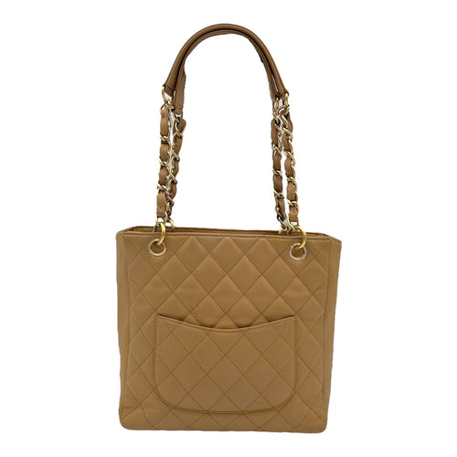 Chanel PST Shoulder Bag Beige in Caviar Leather, Gold hardware_2