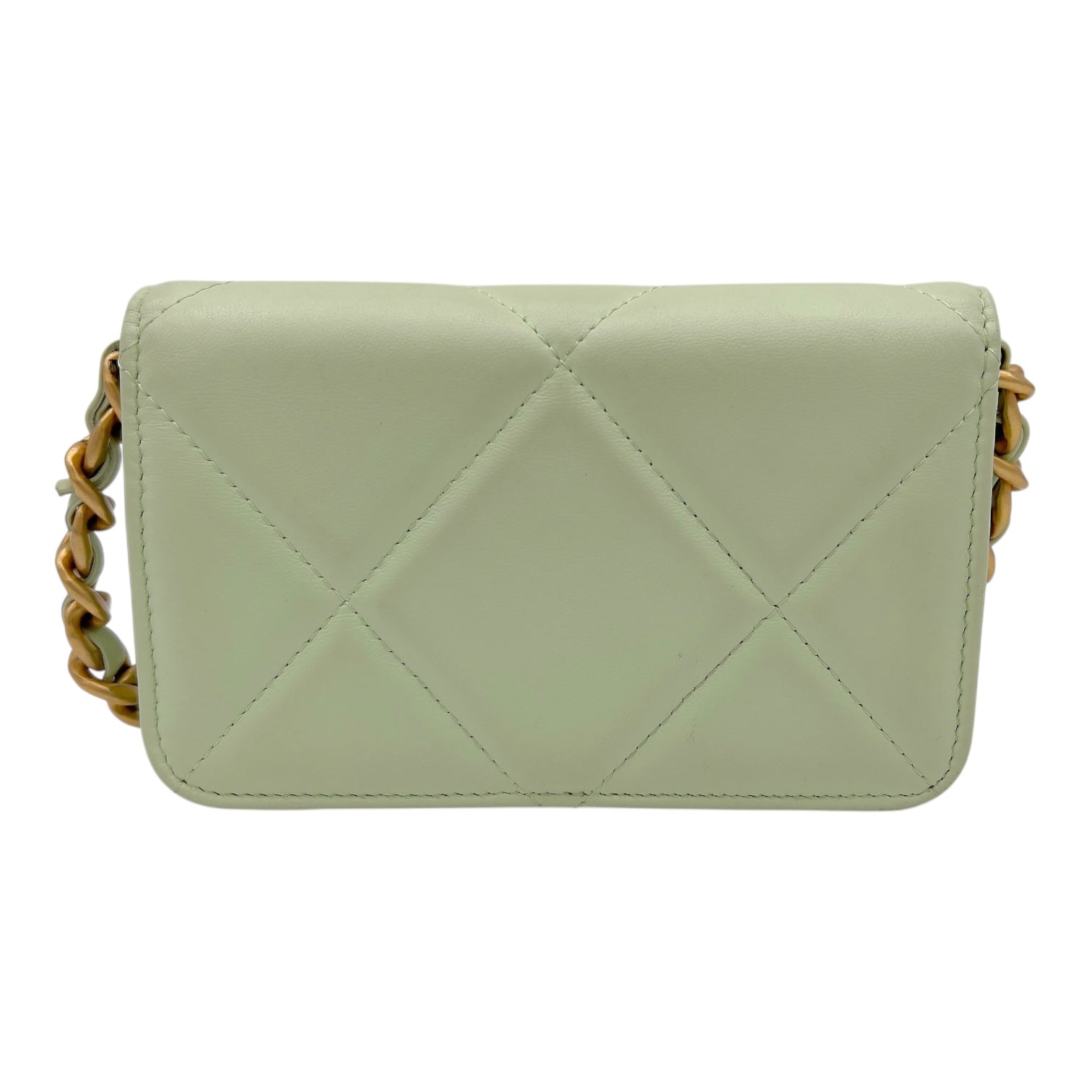 Chanel C19 Wallet On Chain Green in Lambskin, Mixed hardware_2