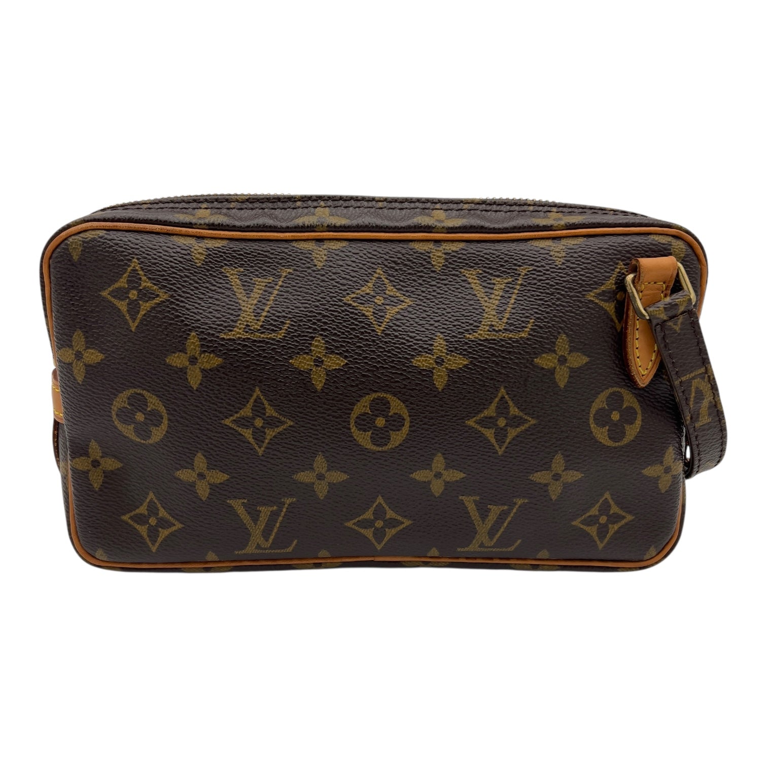 Louis Vuitton Marly Crossbody Bag Brown in Monogram Coated Canvas, Gold hardware_2
