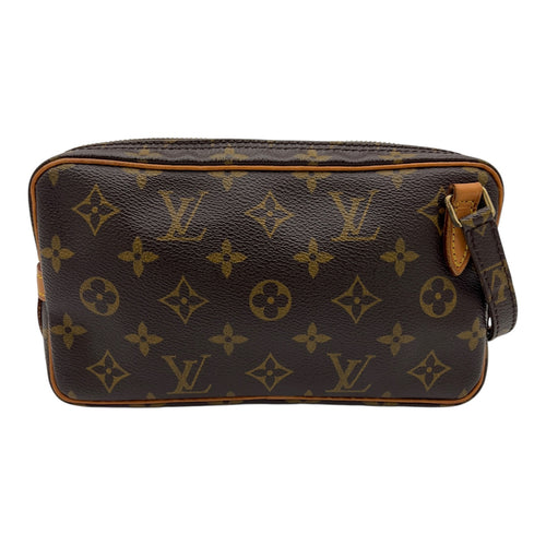 Louis Vuitton Marly Crossbody Bag Brown in Monogram Coated Canvas, Gold hardware_2