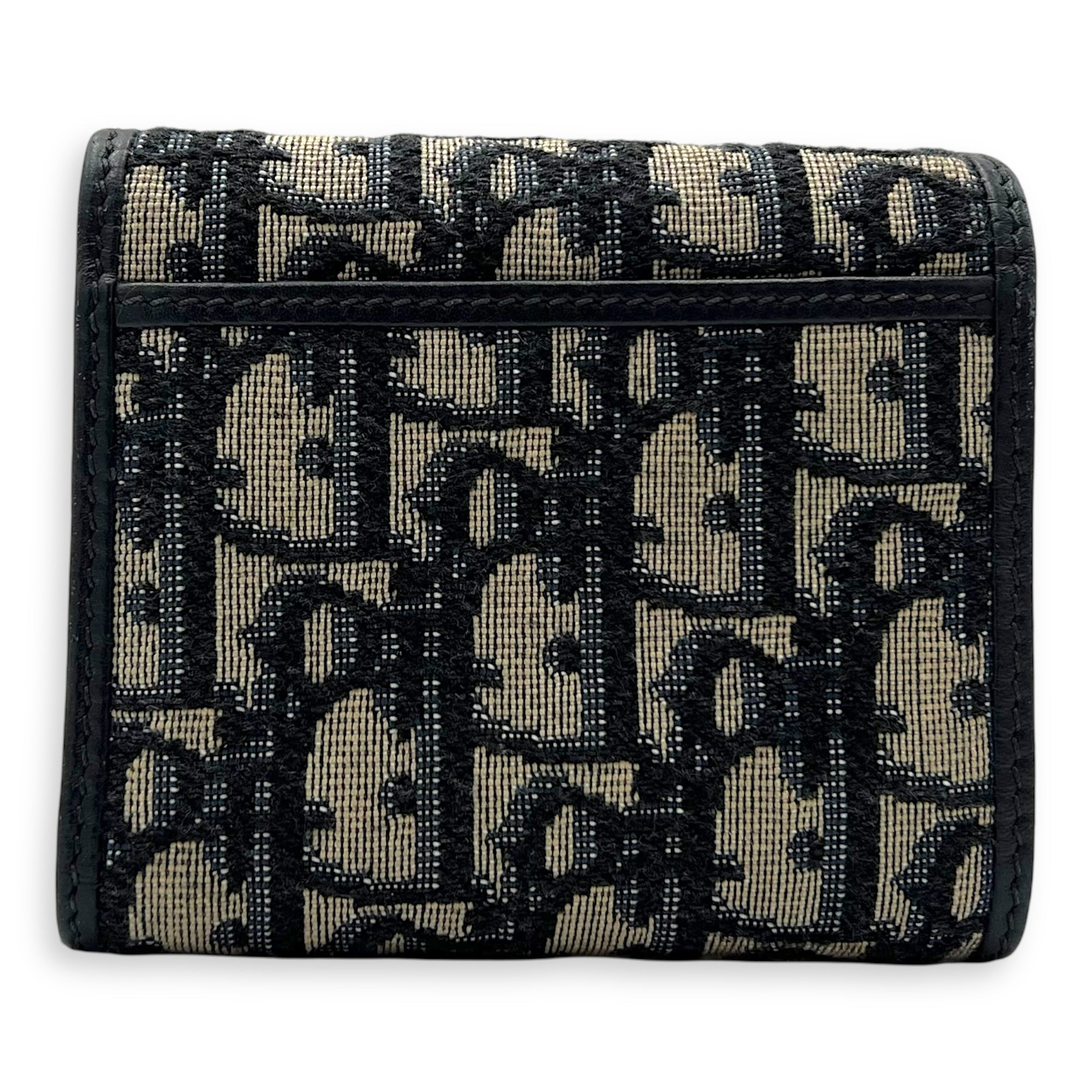 Christian Dior 30 Montaigne Blue Wallet in Jacquard, Gold hardware_2