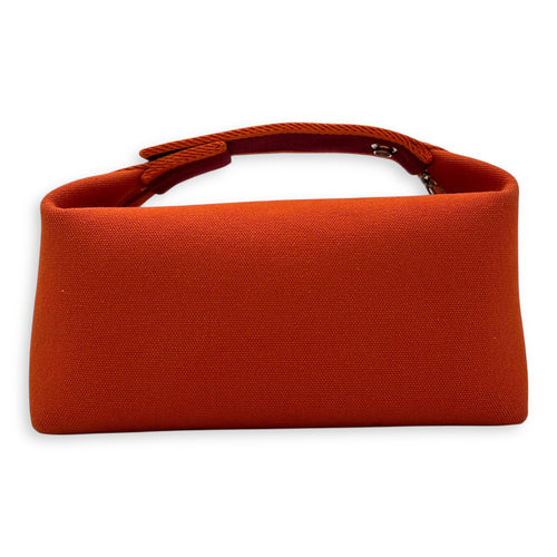 Hermès Bride a Brac Orange Pouch in Canvas, Silver hardware_2